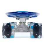Land Surfer Cruiser Skateboard 22" CLEAR BLUE BOARD - LED BLACK WHEELS