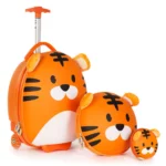 Boppi Tiny Trekker Kids Luggage Travel Suitcase Carry On Cabin Bag Holiday Pull Along Trolley Lightweight Wheeled Holdall 17 Litre Hand Case - Tiger