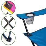 just be...…® Folding Camping Chair - Royal Blue with Dark Blue Trim