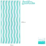 just be... Microfibre Wave Beach Travel Towel - Green XX Large 200 x 90cm