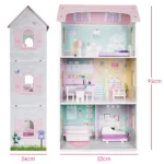 boppi Wooden Dolls House with 8 Furniture Play Accessories