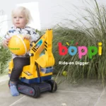 boppi Ride On Children's Digger with Hard-Hat - Yellow