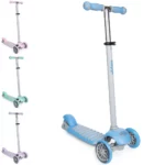 boppi 3-Wheel Kids Toddler Push Scooter | 2 Front Wheels, Ideal for Girls and Boys Aged 3 - 8 Years Old | Blue