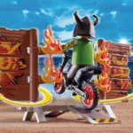 Playmobil 70553 Stunt Show Motocross with Fiery Wall, for Children Ages 4 - 10
