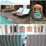 just be... Microfibre Wave Beach Travel Towel - Green XX Large 200 x 90cm