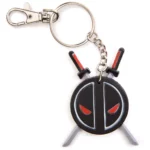 MARVEL DEADPOOL SWORDS Superhero Keychain Keyring With Claw Clip