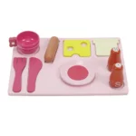 boppi® Wooden Toy Kitchen with 19 Piece Accessories Set - Pink