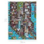 bopster 8-bit New York Pixel Jigsaw Puzzle 500 Pieces for Kids Teens and Adults 51 x 36cm Level 2