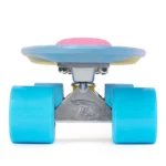 Land Surfer Cruiser Skateboard | Retro 22 Inch Skateboard for Kids & Adults | Penny Board with Carry Bag by Bopster | 3-Tone Pastel Board + Blue Wheels
