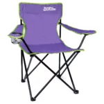 just be...…® Folding Camping Chair - Purple with Green Trim