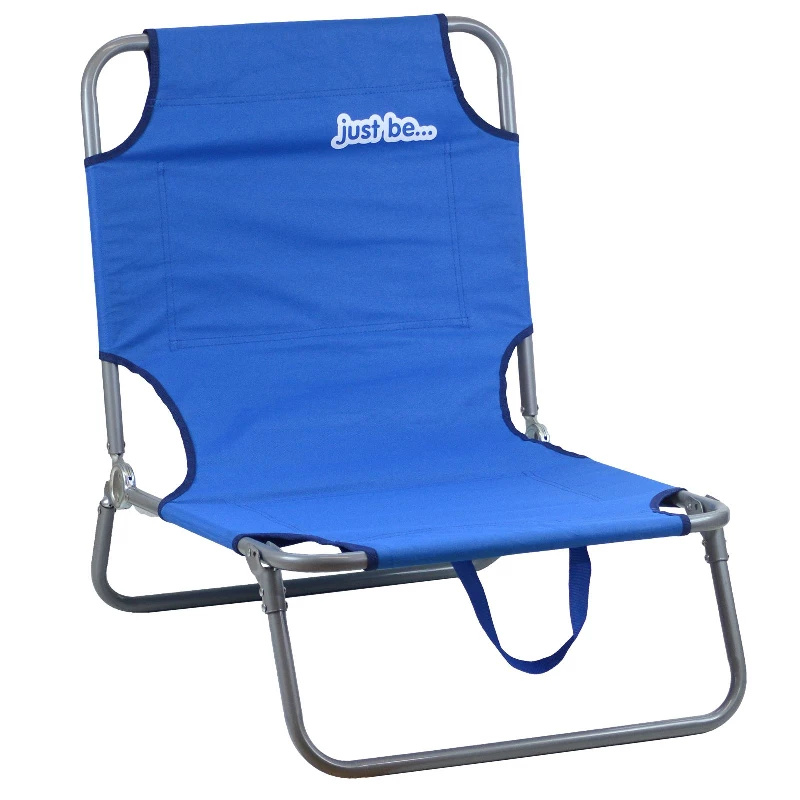 just be……® Beach & Garden Folding Sun Chair Lounger – Dark Blue