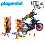 Playmobil 70553 Stunt Show Motocross with Fiery Wall, for Children Ages 4 - 10