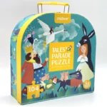 Mideer Kids Fairy Tale Parade Fantasy Jigsaw Puzzle 104 Pieces with Gift Box Extra Thick Cardboard Pcs Carry Handle Take Along Box Children 5-10 years