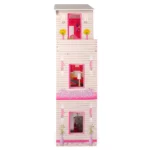 boppi Large Wooden 3 Storey Dolls Town House with 10 Furniture Play Accessories and 2 Floor Lift Elevator