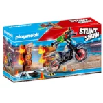 Playmobil 70553 Stunt Show Motocross with Fiery Wall, for Children Ages 4 - 10