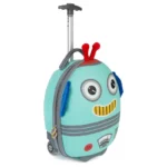 Boppi Tiny Trekker Kids Luggage Travel Suitcase Carry On Cabin Bag Holiday Pull Along Trolley Lightweight Wheeled Holdall 17 Litre Hand Case - Robot