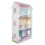 boppi Wooden Dolls House with 8 Furniture Play Accessories