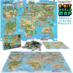 bopster 8-bit World Map Pixel Jigsaw Puzzle 180pcs