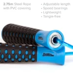 just be...… Skipping and Speed Adult Jump Rope for Fitness and Fat Burning Home Gym Park Workouts HIIT Sessions Boxing and Weight Loss Non-Slip Handle and a 275cm Adjustable Length Rope - Blue