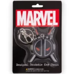 MARVEL DEADPOOL SWORDS Superhero Keychain Keyring With Claw Clip