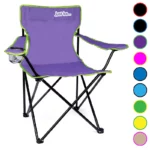 just be...…® Folding Camping Chair - Purple with Green Trim