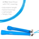 just be...… Skipping and Speed Adult Jump Rope for Fitness and Fat Burning Home Gym Park Workouts HIIT Sessions Boxing and Weight Loss Non-Slip Handle and a 275cm Adjustable Length Rope - Blue