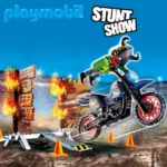 Playmobil 70553 Stunt Show Motocross with Fiery Wall, for Children Ages 4 - 10
