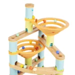 boppi Marble Run Eco-Friendly 138 Piece Wooden Bamboo Maze for Kids with 24 Marbles - Construction STEM Toy for Boys and Girls Aged 3 Years Plus - Jumbo Pack
