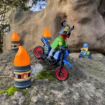 Playmobil 70553 Stunt Show Motocross with Fiery Wall, for Children Ages 4 - 10