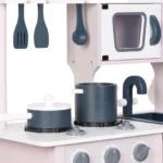 boppi® Wooden Toy Kitchen with 19 Piece Accessories Set - Grey