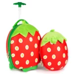Boppi Tiny Trekker Kids Luggage Travel Suitcase Carry On Cabin Bag Holiday Pull Along Trolley Lightweight Wheeled Holdall 17 Litre Hand Case - Strawberry