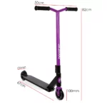 bopster Stunt Scooter Deck 360 Swivel Spin | Lightweight Freestyle Sport Scooters with 50cm Wide Bar | Ideal for Kids, Boys, & Girls Ages 8+ | Purple