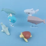 Halftoy 3 in 1 3D Magnetic Ocean Sea Animal Skeleton Jigsaw Puzzle Collectible Educational Toy with Play Environment Display for Kids aged 3 Years and Up - Mola