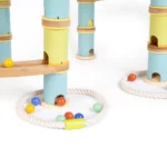 boppi Marble Run Eco-Friendly 138 Piece Wooden Bamboo Maze for Kids with 24 Marbles - Construction STEM Toy for Boys and Girls Aged 3 Years Plus - Jumbo Pack