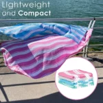 just be... Microfibre Wave Beach Travel Towel - Green XX Large 200 x 90cm