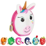 boppi Tiny Trekker Kids Keyring Travel Pouch Coin Purse Mini Travel Wallet Keychain Holder Zipper Clutch Bag - Unicorn