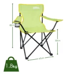 just be...…® Folding Camping Chair - Light Green with Yellow Trim