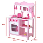 boppi® Wooden Toy Kitchen with 19 Piece Accessories Set - Pink