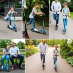 bopster 2 Wheeled Scooter Folding V2 In Line Racing Kick Sport Ride-On Blue