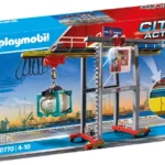 Playmobil City Action 70770 Electric Cargo Crane with Container, Built-in Motor, for Children Ages 4+