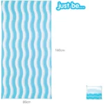 just be... Microfibre Wave Beach Travel Towel - Blue Large 160 x 80cm