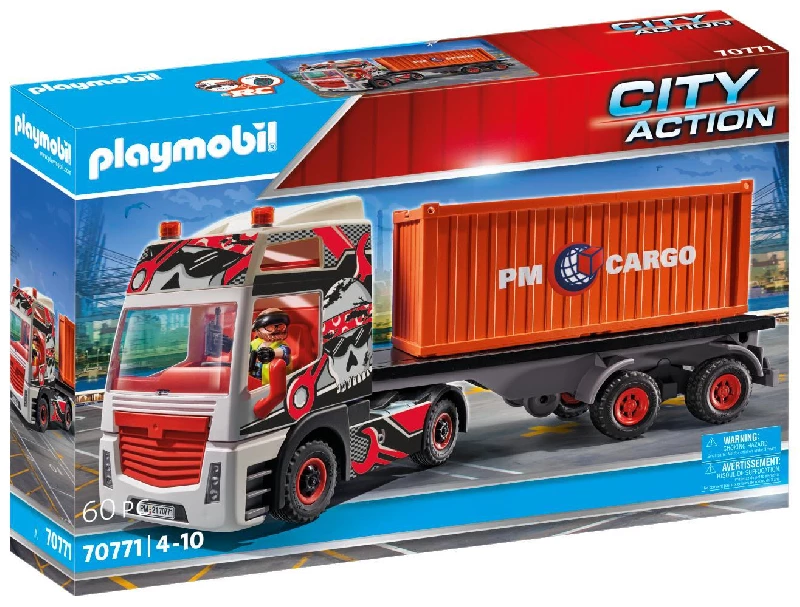 Playmobil City Action 70771 Truck with Cargo Container, RC-compatible, for Children Ages 4+