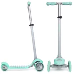 boppi 3-Wheel Kids Toddler Push Scooter | 2 Front Wheels, Ideal for Girls and Boys Aged 3 - 8 Years Old | Green