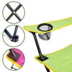just be...…® Folding Camping Chair - Light Green with Yellow Trim