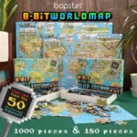bopster 8-bit World Map Pixel Jigsaw Puzzle 1000pcs