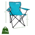 just be...…® Folding Camping Chair - Light Blue with Black Trim