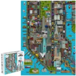 bopster 8-bit New York Pixel Jigsaw Puzzle 180 Pieces for Kids Teens and Adults 57 x 42cm Level 1