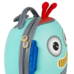 Boppi Tiny Trekker Kids Luggage Travel Suitcase Carry On Cabin Bag Holiday Pull Along Trolley Lightweight Wheeled Holdall 17 Litre Hand Case - Robot