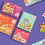 Mideer Jigsaw Puzzle Pack 4 in 1 Kids Carry Along Set 12 16 24 32 Pcs Extra Thick Beginner Pieces with Illustrated Painted Animals - Lively Bazaar