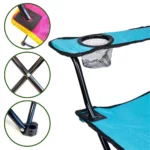 just be...…® Folding Camping Chair - Light Blue with Black Trim